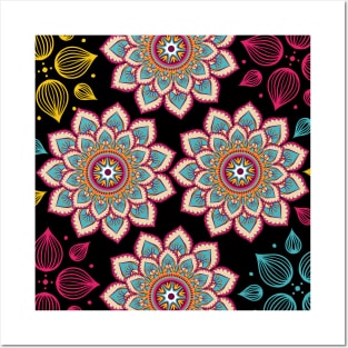 Colorful Lotus Flower Mandala Art Pattern | Floral Mandala Designs | Gift for Women | Gift for Men T-Shirt Posters and Art